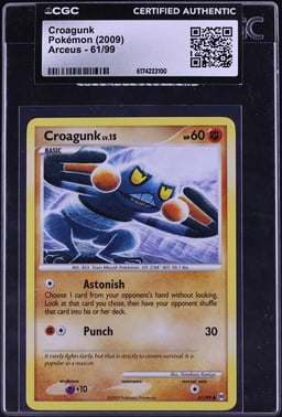 2009 Pokemon Platinum Arceus Croagunk #61 CGC AUTH