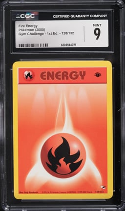 2000 Pokemon Gym Challenge 1st Edition Fire Energy #128 CGC 9 MINT