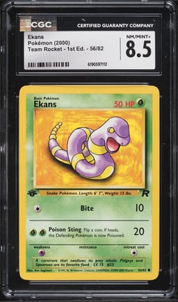 2000 Pokemon Team Rocket 1st Edition Ekans #56 CGC 8.5 NM-MT+