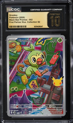 2026 Pokemon Mega Promo First Partner Illustration S2 Full Art Grookey #52 CGC 10 PRISTINE