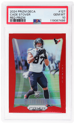 2024 Panini Prizm Deca Red Prizm Cade Stover #127 129/199 PSA 10