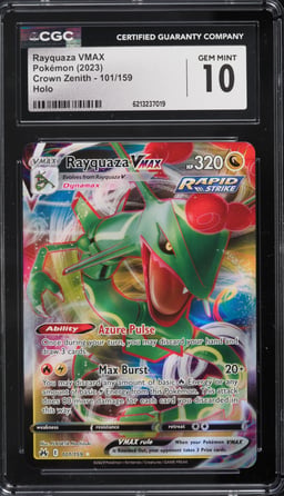 2023 Pokemon Sword & Shield Crown Zenith Holo Rayquaza VMAX #101 CGC 10 GEM MINT