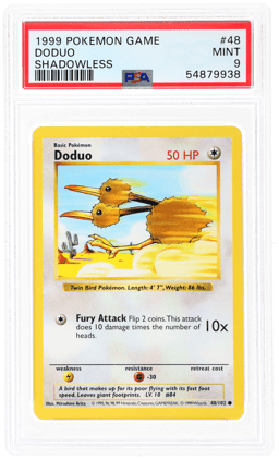 1999 Pokemon Base Set Shadowless Doduo #48 PSA 9