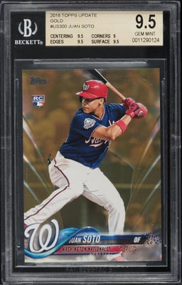 2018 Topps Update Gold Juan Soto ROOKIE /2018 #US300 BGS 9.5 GEM MINT
