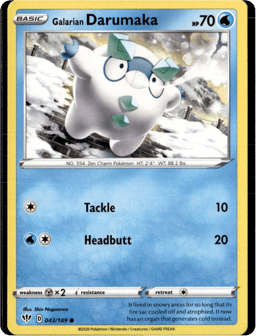 2020 Galarian Darumaka #43 Darkness Ablaze