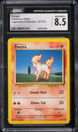 2002 Pokemon Legendary Collection Ponyta #87 CGC 8.5 NM-MT+