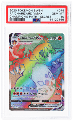 2020 Pokemon Sword and Shield Champion's Path Secret Rare Charizard Vmax #074 PSA 10