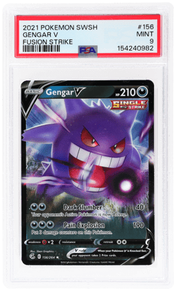 2021 Pokemon Sword and Shield Fusion Strike Gengar V #156 PSA 9