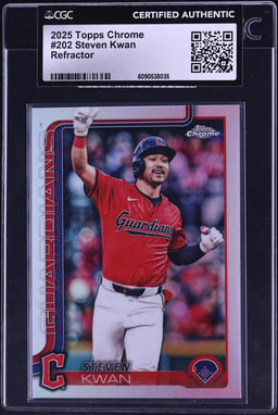 2025 Topps Chrome Refractor Steven Kwan #202 CGC AUTH