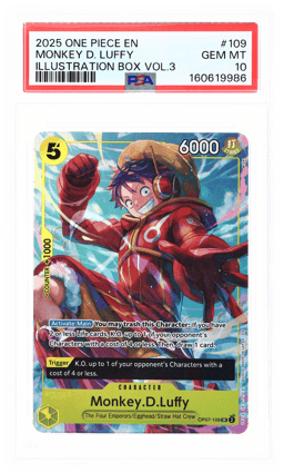 2025 One Piece Promo Illustration Box Volume 3 Monkey D. Luffy #OP07-109 PSA 10