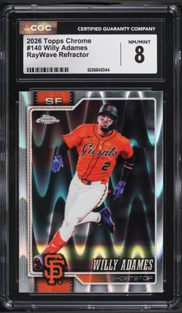 2026 Topps Chrome RayWave Refractor Willy Adames #140 CGC 8 NM-MT