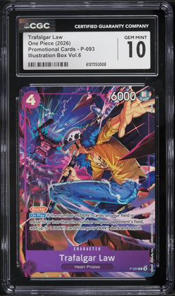 2026 One Piece Promo Illustration Box Vol. 6 Alt Art Trafalgar Law #P-093 CGC 10 GEM MINT