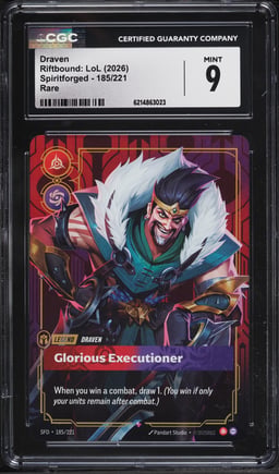 2026 Riftbound League Of Legends LoL Spiritforged Draven #185 CGC 9 MINT