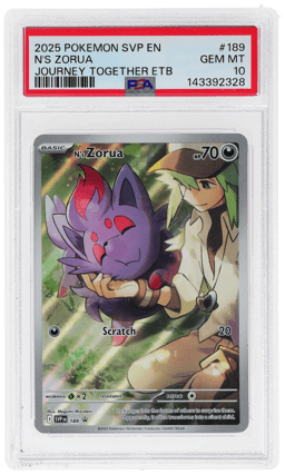 2025 Pokemon Scarlet and Violet Black Star Promo Journey Together Elite Trainer Box N's Zorua #189 PSA 10