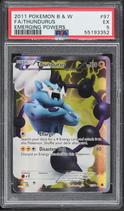 2011 Pokemon Black & White Emerging Powers Full Art Thundurus #97 PSA 5 EX