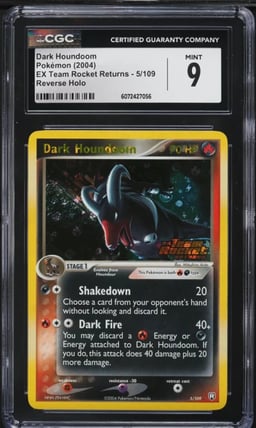 2004 Pokemon EX Team Rocket Returns Reverse Holo Dark Houndoom #5 CGC 9 MINT