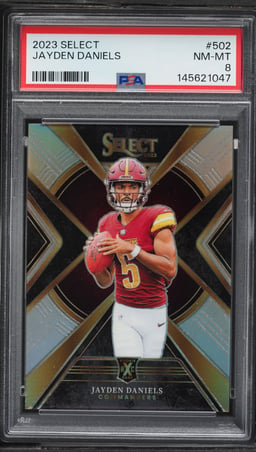 2023 Select XRC Silver Prizm Jayden Daniels ROOKIE #502 PSA 8 NM-MT