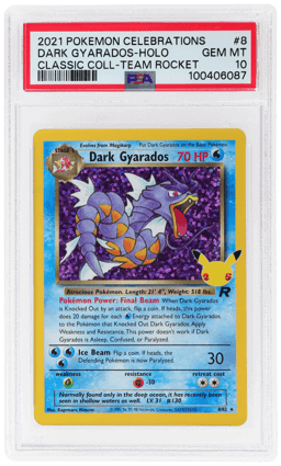 2021 Pokemon Celebrations Classic Collection Team Rocket Holo Dark Gyarados #8 PSA 10