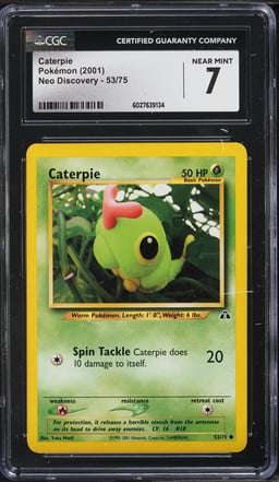 2001 Pokemon Neo Discovery Caterpie #53 CGC 7 NRMT