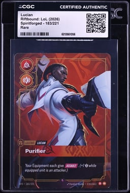2026 Riftbound League Of Legends LoL Spiritforged Lucian #183 CGC AUTH