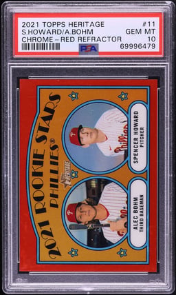 2021 Topps Chrome Heritage Red Refractor Spencer Howard Alec Bohm /372 #11 PSA 10 GEM MINT