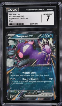 2026 Pokemon Mega Evolution Pitch Black Holo Morpeko Ex #55 CGC 7 NRMT