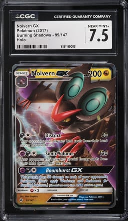2017 Pokemon Sun & Moon Burning Shadows Holo Noivern GX #99 CGC 7.5 NRMT+