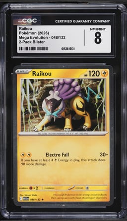 2026 Pokemon Mega Evolution 2 Pack Blister Cosmos Holo Raikou #48 CGC 8 NM-MT