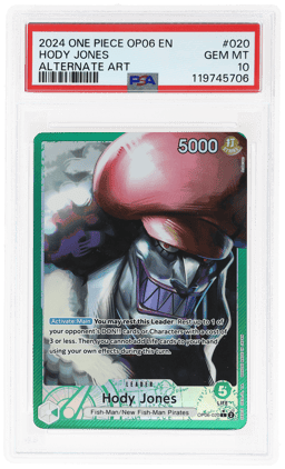2024 One Piece Wings of the Captain Alternate Art Hody Jones #OP06-020 PSA 10
