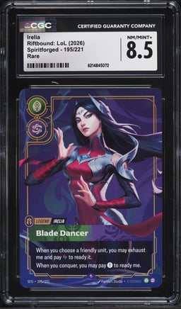 2026 Riftbound League Of Legends LoL Spiritforged Irelia #195 CGC 8.5 NM-MT+