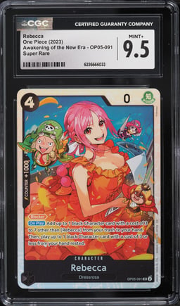 2023 One Piece Awakening Of The New Era SR Rebecca #OP05-091 CGC 9.5 MINT+