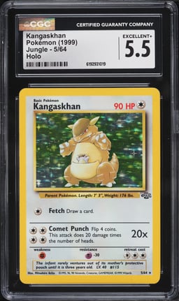 1999 Pokemon Jungle Holo Kangaskhan #5 CGC 5.5 EX+