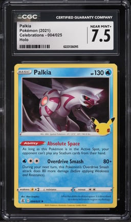 2021 Pokemon Sword & Shield Celebrations Holo Palkia #4 CGC 7.5 NRMT+