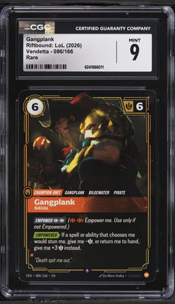 2026 Riftbound: LoL Vendetta Gangplank #086 CGC 9 MINT
