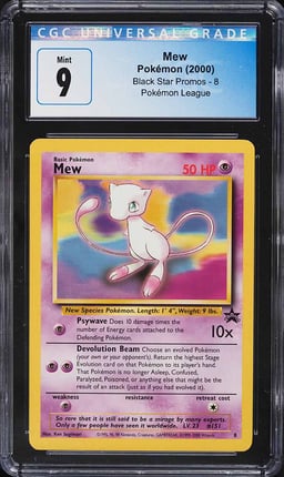 2000 Pokemon League Black Star Promo Mew #8 CGC 9 MINT