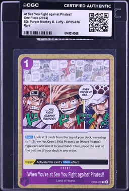 2024 One Piece SD: Purple Monkey D. Luffy At Sea You Fight against Pirates!! #OP05-076 CGC AUTH