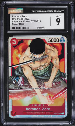 2022 One Piece Straw Hat Crew SR Roronoa Zoro #ST01-013 CGC 9 MINT