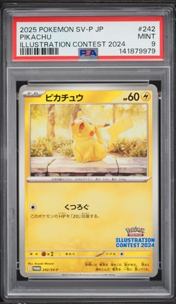 2025 Pokemon Japanese Scarlet & Violet Promo Illustration Contest '24 Pikachu #242 PSA 9 MINT