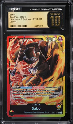 2024 One Piece Ultra Deck 3 Brothers Leader Sabo #ST13-001 CGC 10 PRISTINE