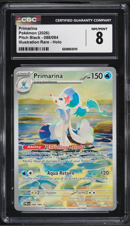 2026 Pokemon Mega Evolution Pitch Black IR Primarina #88 CGC 8 NM-MT