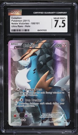 2011 Pokemon Black & White Noble Victories Full Art Cobalion #100 CGC 7.5 NRMT+