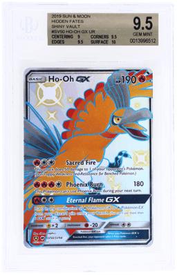 2019 Pokemon Sun and Moon Hidden Fates Shiny Vault Ho-Oh Gx #SV50 BGS 9.5