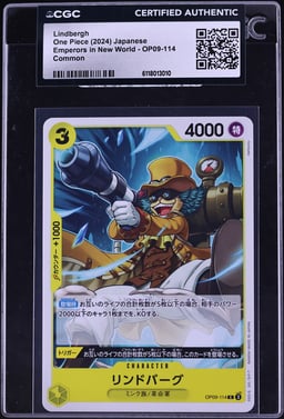 2024 One Piece Japanese Emperors In New World Lindbergh #OP09-114 CGC AUTH
