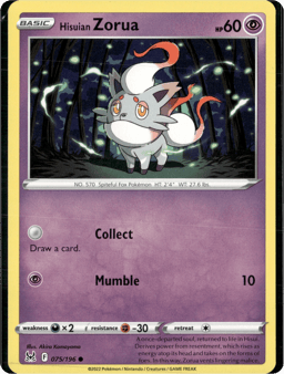 2022 Hisuian Zorua #75 Lost Origin