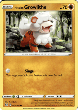 2022 Hisuian Growlithe #83 Lost Origin