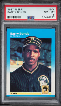 1987 Fleer Barry Bonds ROOKIE #604 PSA 8 NM-MT