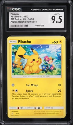 2017 Pokemon Sun & Moon Trainer Kit Alolan Raichu Half Deck Pikachu #14 CGC 9.5 MINT+