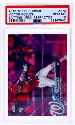 2018 Topps Chrome Pink Refractor Victor Robles #175 PSA 10