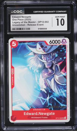 2025 One Piece Legacy of the Master Release Event Edward Newgate #OP12-002 CGC 10 GEM MINT