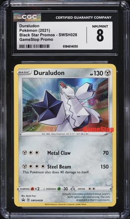 2021 Pokemon Sword & Shield Black Star Promo GameStop Duraludon #SWSH028 CGC 8 NM-MT